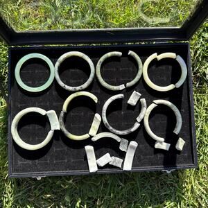 Broken Jade Bangles - Lot of 9